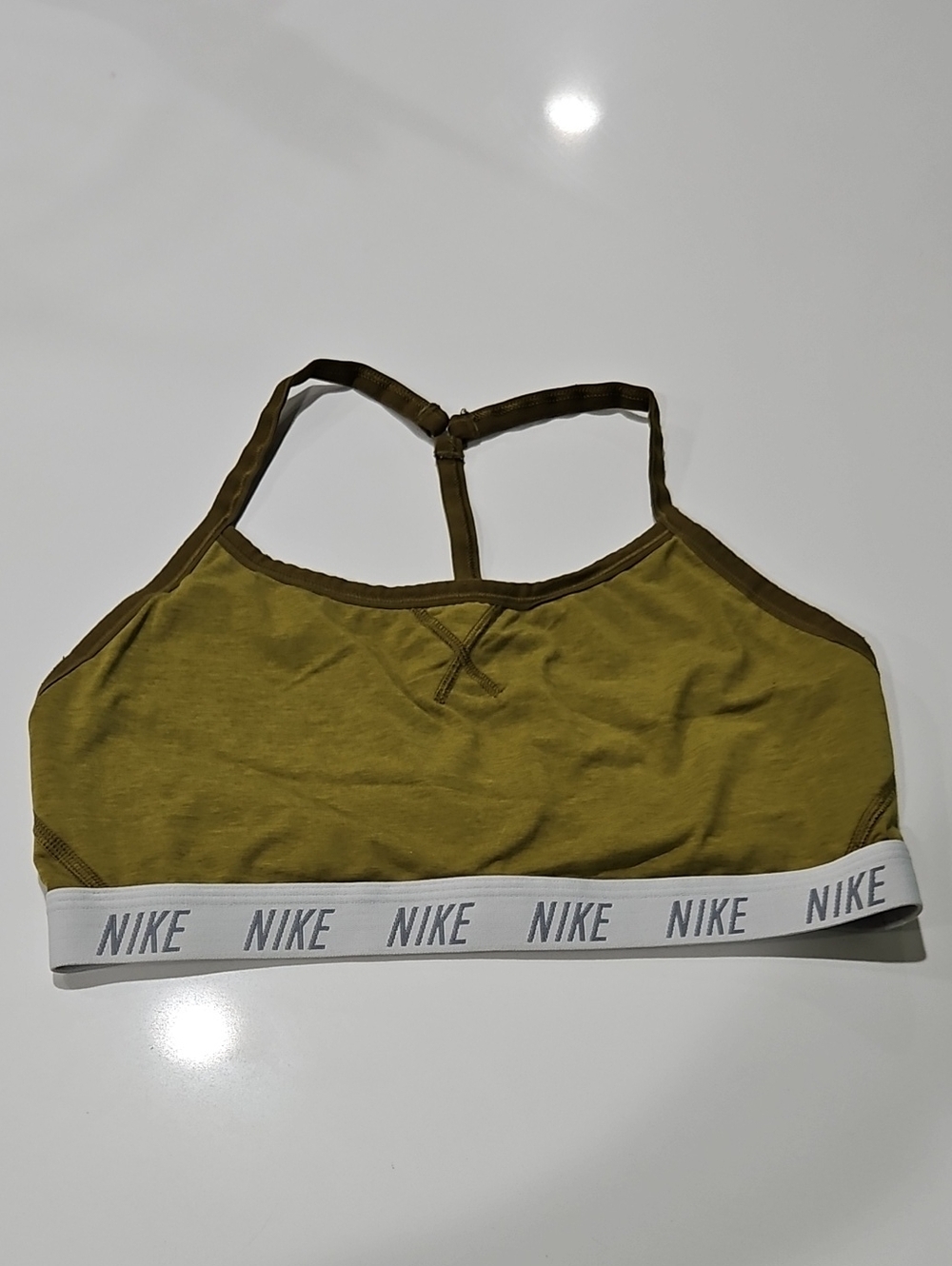 Nike Olive/Tan Racerback Sports Bra Sz Lg